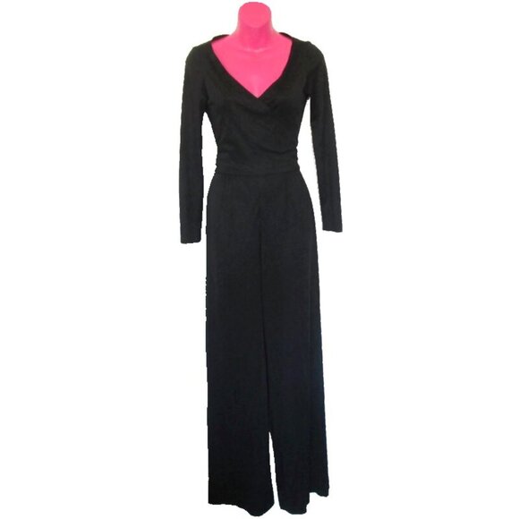 i. magnin 1970s vintage black jumpsuit size small disco - Picture 5 of 7
